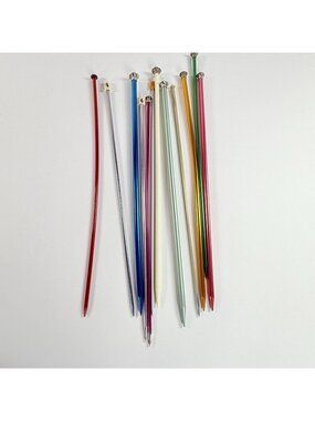 Vintage Lot Of 12 Aluminum Knitting Needles Susan Bates & Assorted Others 14"